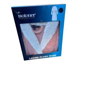 Pink Isotoner Ladies Plush Long Robe – Size Large NWT